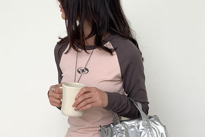 Handle Plain Top Bag Crossbody Nylon