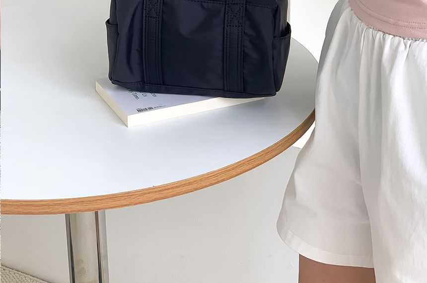 Handle Plain Top Bag Crossbody Nylon