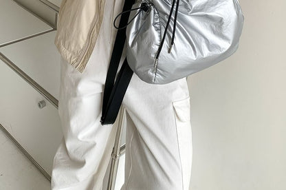 Plain Flap Backpack Drawstring