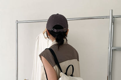 Plain Flap Backpack Drawstring
