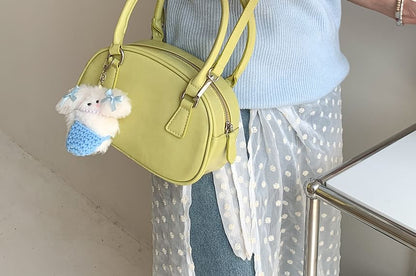 Faux Bag Leather Plain Bowler