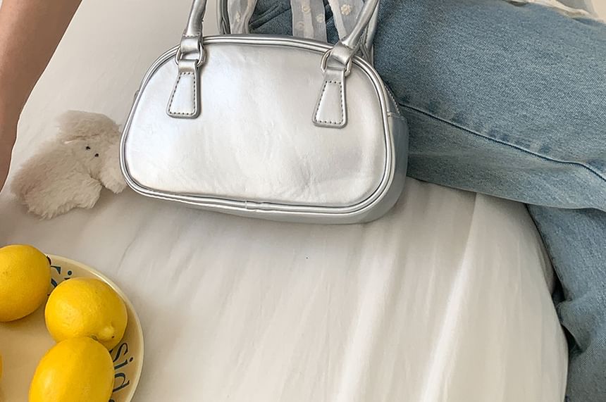 Faux Bag Leather Plain Bowler