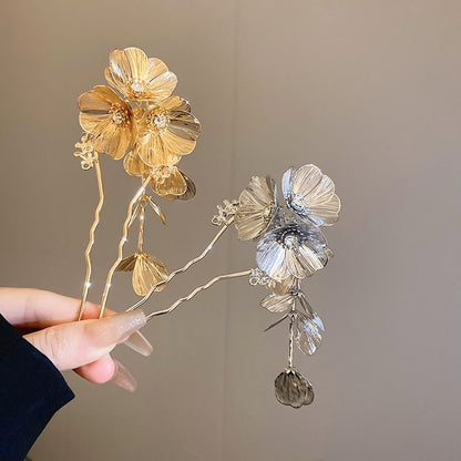 Stick Rhinestone Hair Floral