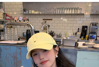 Embroidered Curved Cotton Baseball Cap Brim