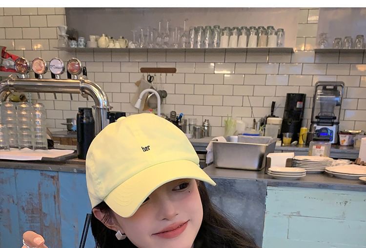 Embroidered Curved Cotton Baseball Cap Brim