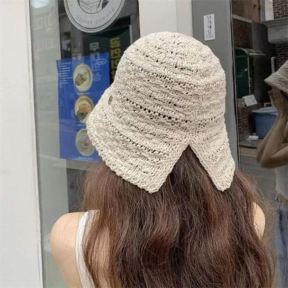 Textured Brim Wide Bucket Hat