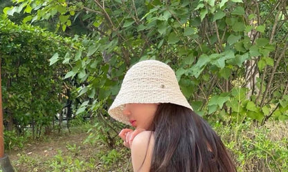 Textured Brim Wide Bucket Hat