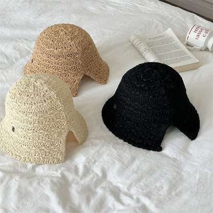 Textured Brim Wide Bucket Hat