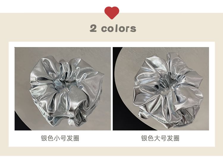 Metallic Patent Scrunchie