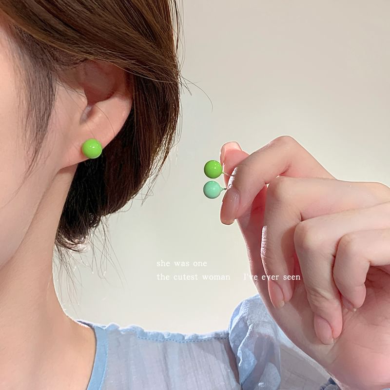 Pastel Bead Stud Earring