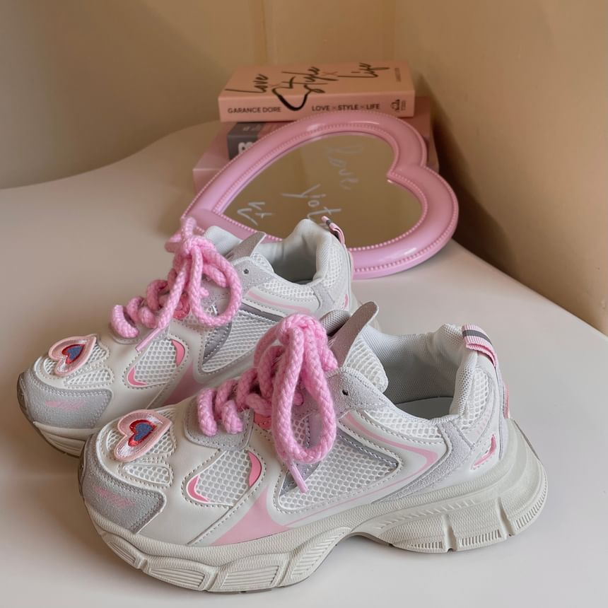 Platform Sneakers With Heart