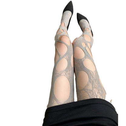 Distressed Fishnet Tights