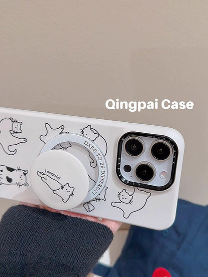 Coque de téléphone à imprimé chat - iPhone 15 Pro Max / 15 Pro / 15 / 14 Pro Max / 14 Pro / 14 / 13 Pro Max / 13 Pro / 13 / 12 Pro Max / 12 Pro / 12