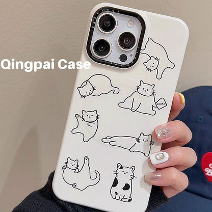 Coque de téléphone à imprimé chat - iPhone 15 Pro Max / 15 Pro / 15 / 14 Pro Max / 14 Pro / 14 / 13 Pro Max / 13 Pro / 13 / 12 Pro Max / 12 Pro / 12