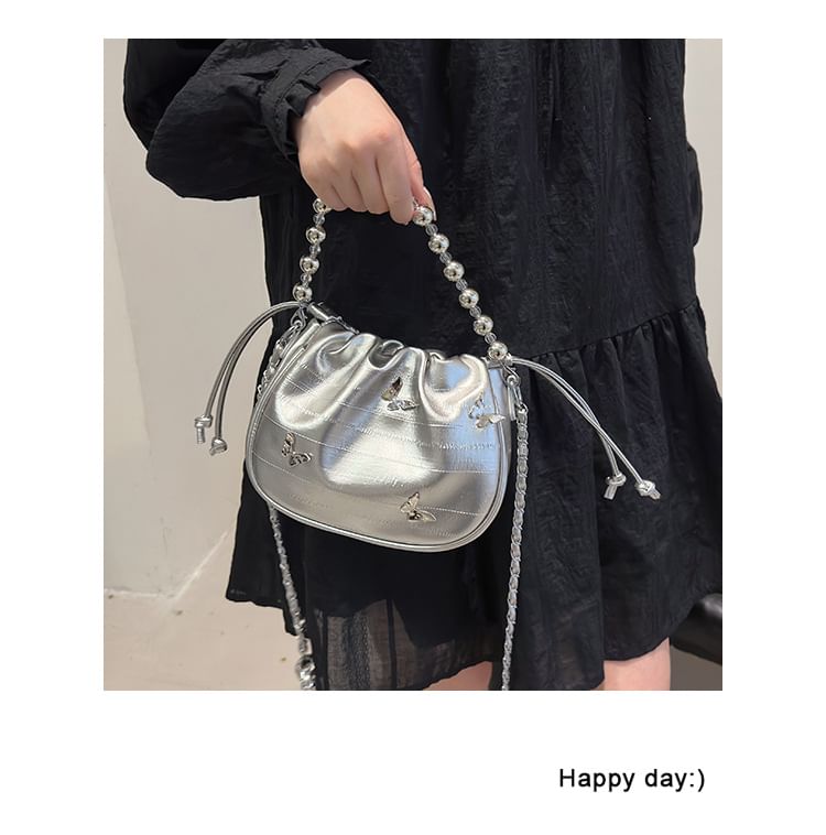 Butterfly Drawstring Chain Crossbody Bag