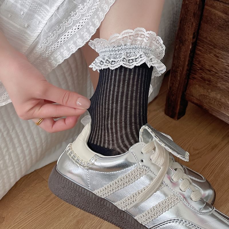 Bow Lace Socks / Set