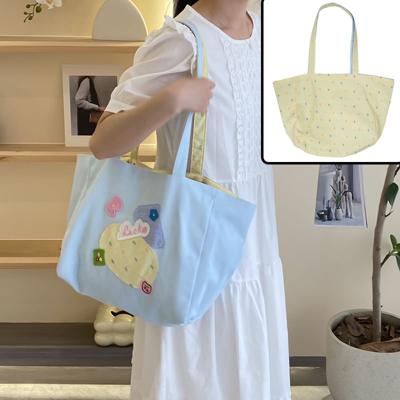 Embroidered Canvas Tote Bag