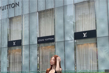 A-Line Plain Button / Skirt High Rise Neck Top Tank Maxi Square