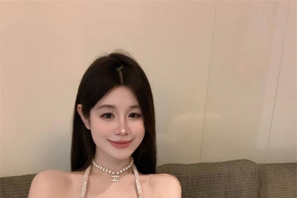 Halter Floral Ruffle Top