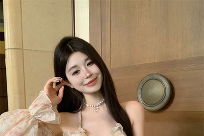 Halter Floral Ruffle Top