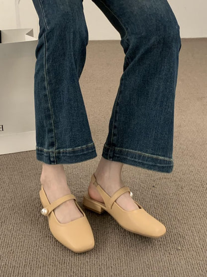 Slingback Mary Toe Jane Shoes Square