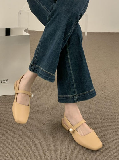 Slingback Mary Toe Jane Shoes Square