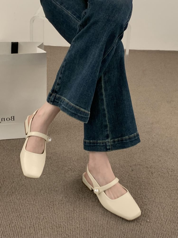 Slingback Mary Toe Jane Shoes Square