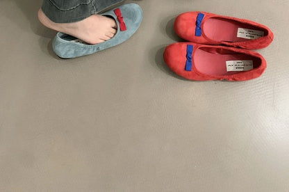 Faux Flats Bow Suede