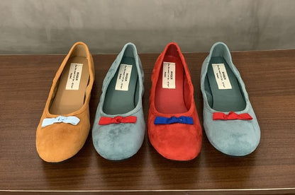 Faux Flats Bow Suede