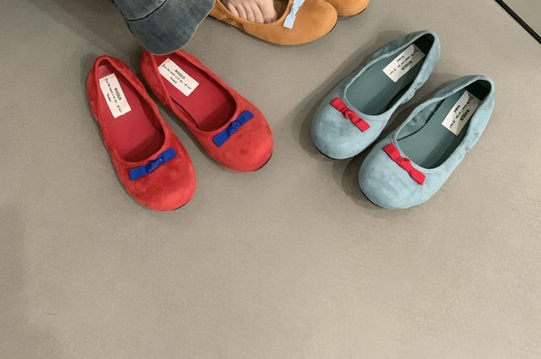 Faux Flats Bow Suede