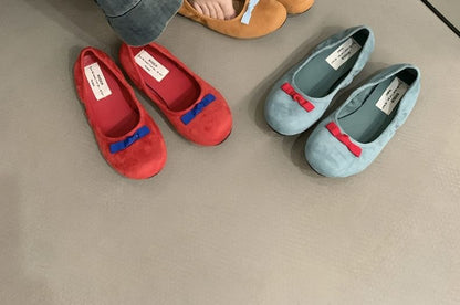 Faux Flats Bow Suede