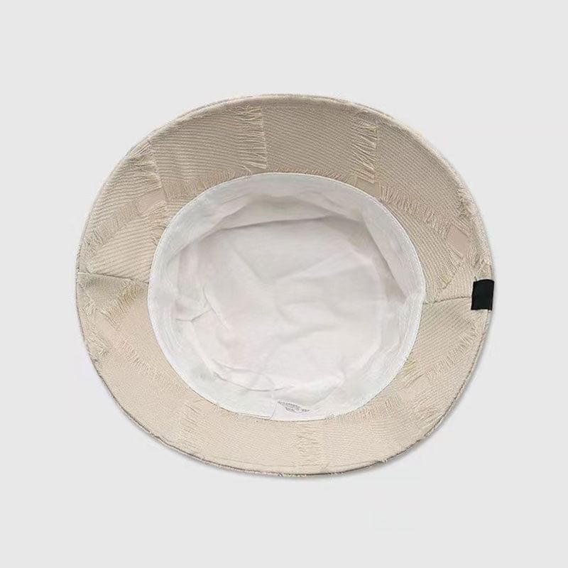 Distressed Frayed Bucket Hat Edge