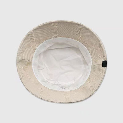Distressed Frayed Bucket Hat Edge