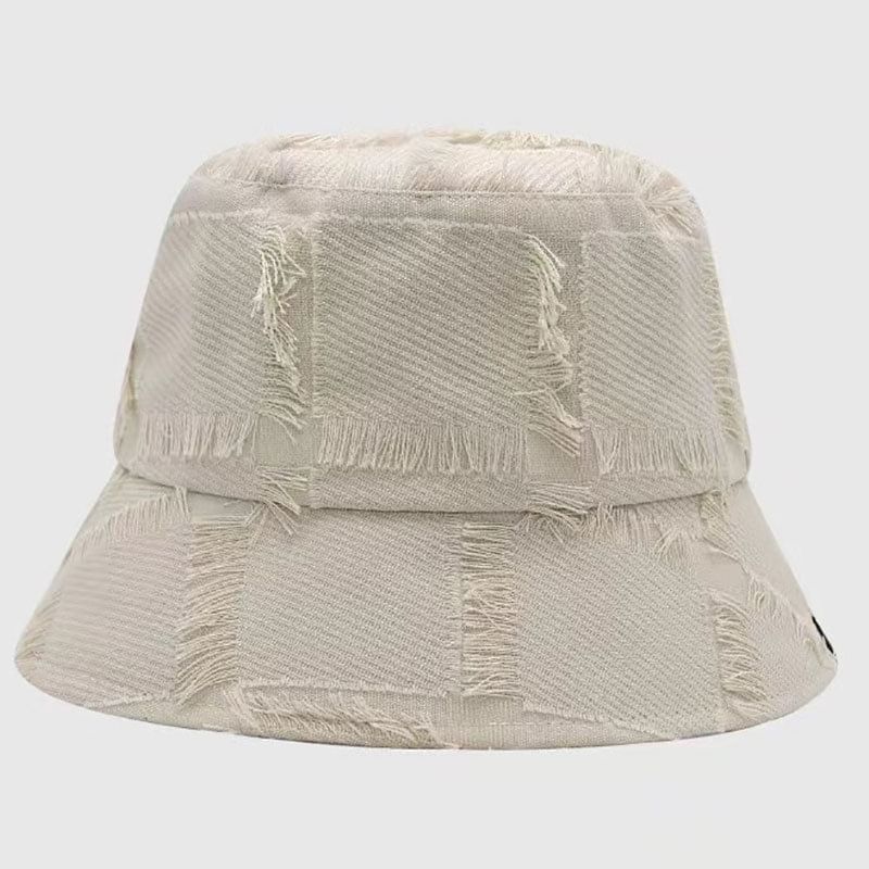 Distressed Frayed Bucket Hat Edge