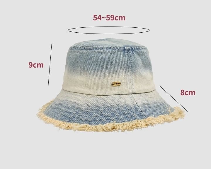 Bucket Frayed Edge With Denim Hat