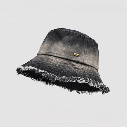 Bucket Frayed Edge With Denim Hat