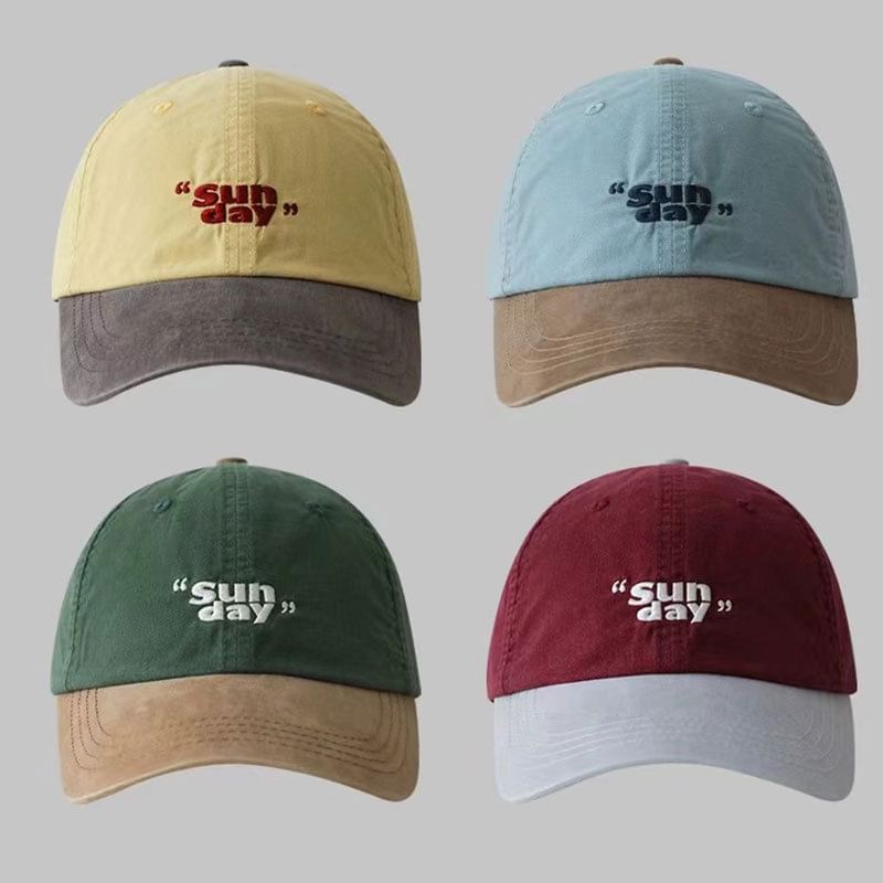 Baseball Cap Lettering Embroidered Two-Tone