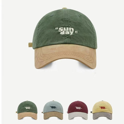 Baseball Cap Lettering Embroidered Two-Tone