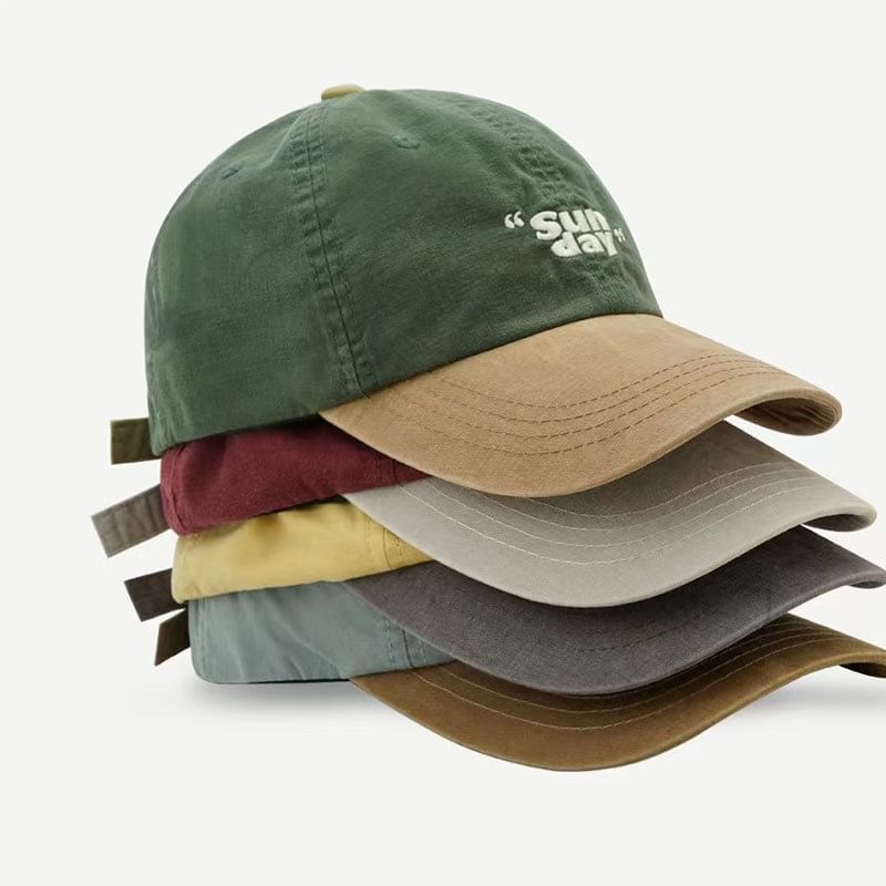 Baseball Cap Lettering Embroidered Two-Tone