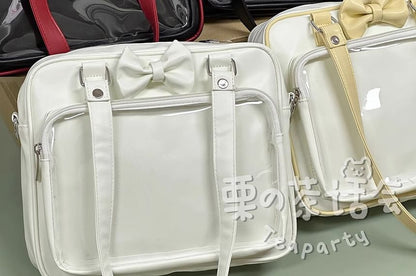 Bow PVC Panel Tote Bag / Bag Charm / Set