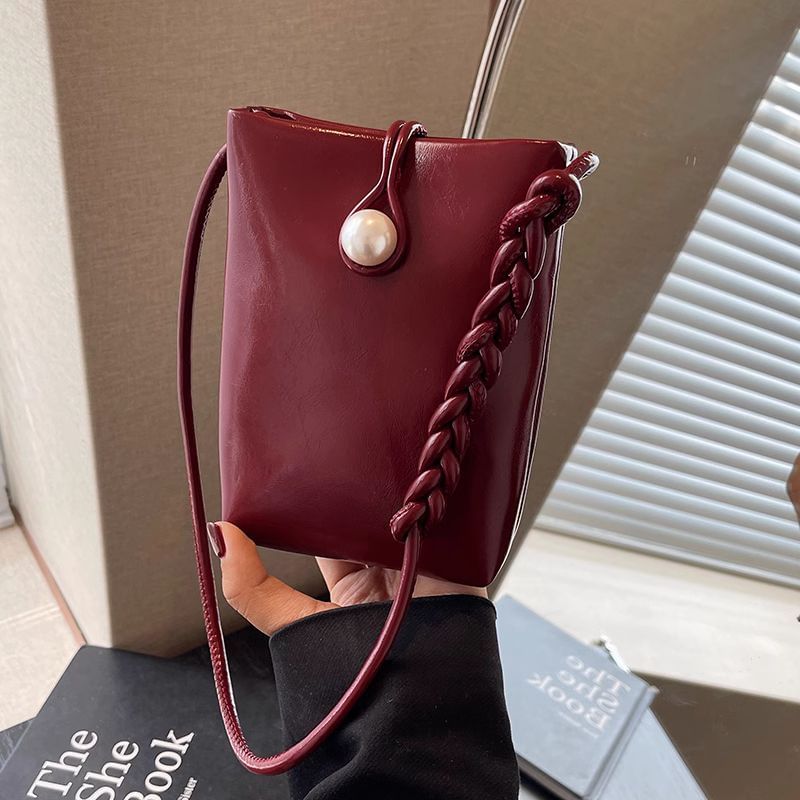 Plain Crossbody Bag Faux Leather