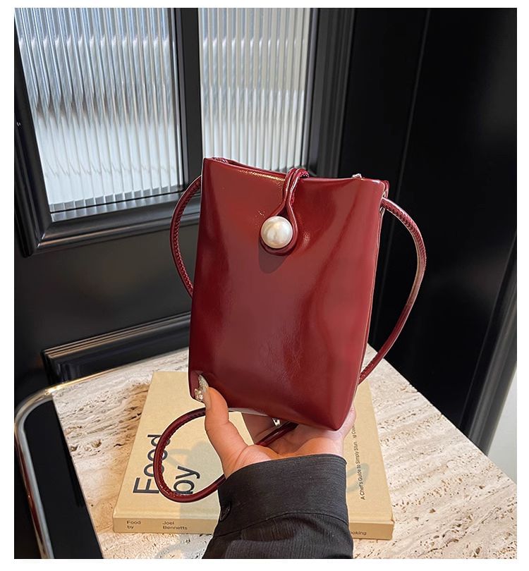 Crossbody Leather Plain Faux Bag