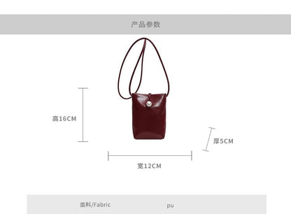 Plain Crossbody Bag Faux Leather