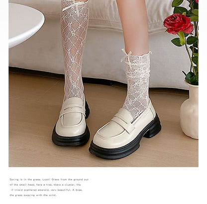 Plain Bow Short Socks / Set