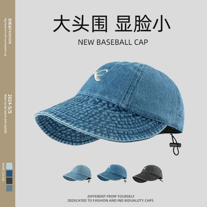 Denim Cap Embroidered Bow Baseball