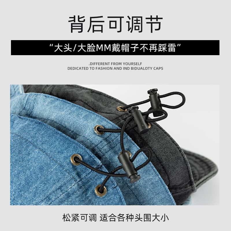 Denim Cap Embroidered Bow Baseball