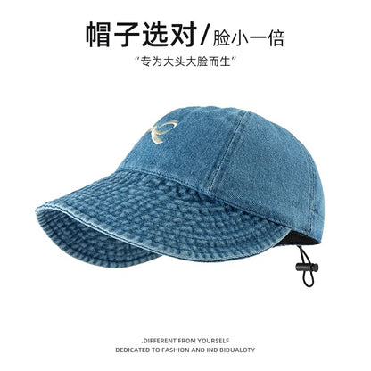 Denim Cap Embroidered Bow Baseball