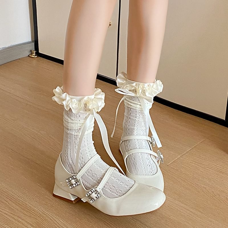 Bow Ruffle Trim Socks / Set