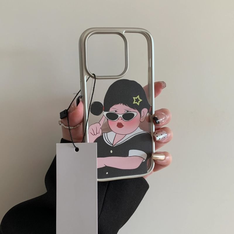 Cartoon Girl Phone Case - iPhone 15 Pro Max / 15 Pro / 15 Plus / 15 / 14 Pro Max / 14 Pro / 14 Plus / 14 / 13 Pro Max / 13 Pro / 13 / 13 mini / 12 Pro Max / 12 Pro / 12 / 12 mini / 11 Pro Max / 11 Pro / 11