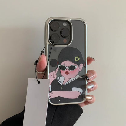 Cartoon Girl Phone Case - iPhone 15 Pro Max / 15 Pro / 15 Plus / 15 / 14 Pro Max / 14 Pro / 14 Plus / 14 / 13 Pro Max / 13 Pro / 13 / 13 mini / 12 Pro Max / 12 Pro / 12 / 12 mini / 11 Pro Max / 11 Pro / 11